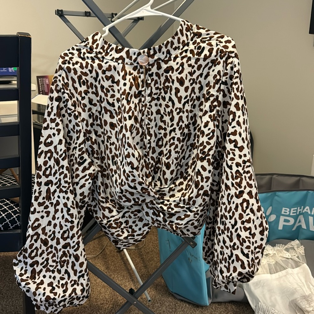 Cow print blouse